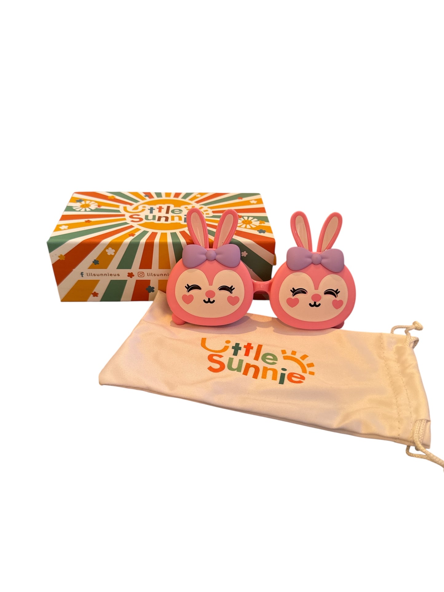 Pink and Purple Bunny Sunglasses for Toddlers Ages 3 - 10 | Kids UV Protection