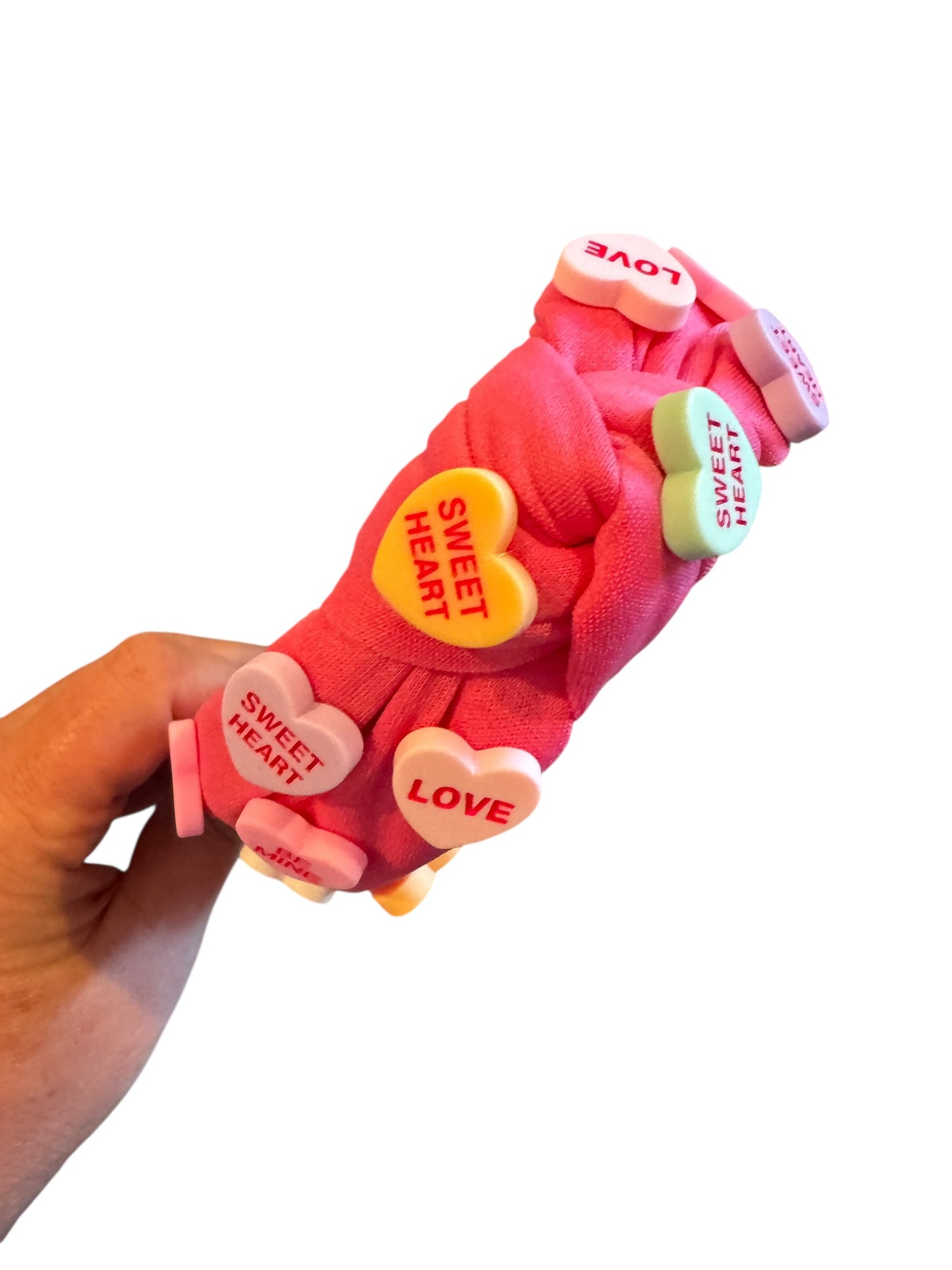 Conversation Hearts Tie Knot Headband - Valentine's Day Headband for Girls