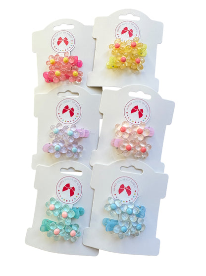 Baby Flower Hair Clips - Spring Snap Clips for Toddlers & Babies