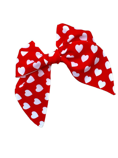 *Red and White Hearts Hair Bows