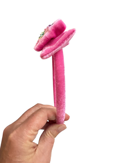 Velvet Bow Headband with Sequin Flowers - Girls & Women Hair Accessory