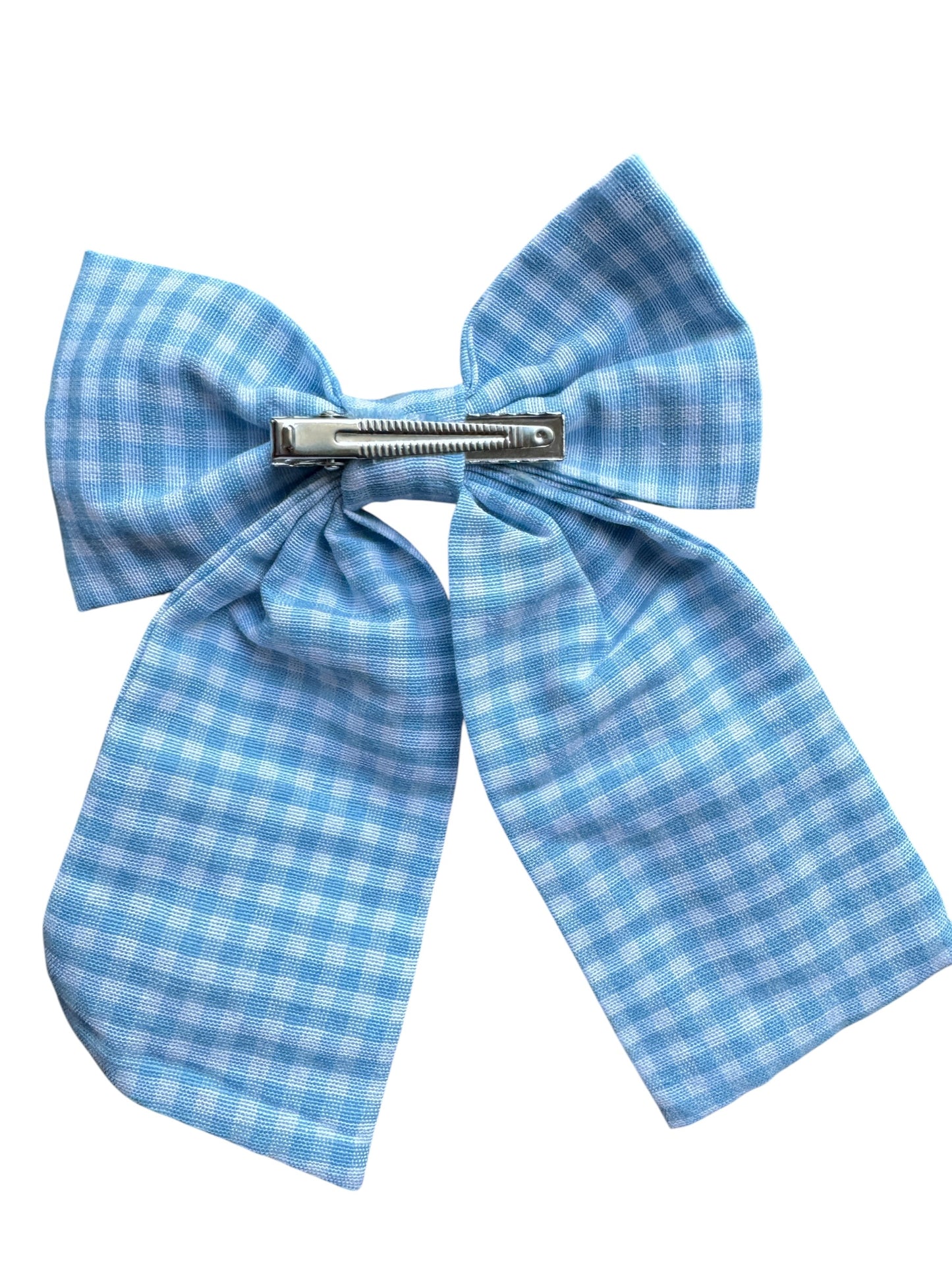 Gingham Bunny Hair Bows - Easter Bow with Alligator Clip