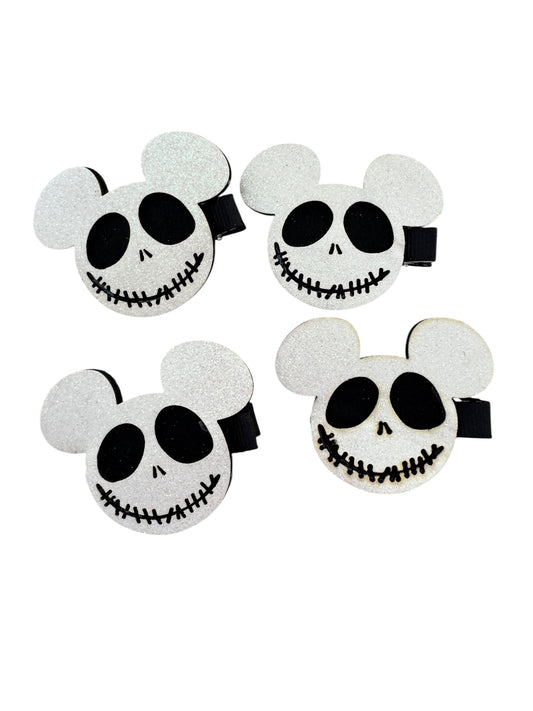 Jack Mouse Pumpkin Hair Clip – Halloween Jack Face Clip for Girls & Moms | Mickey-Inspired Hair Accessory