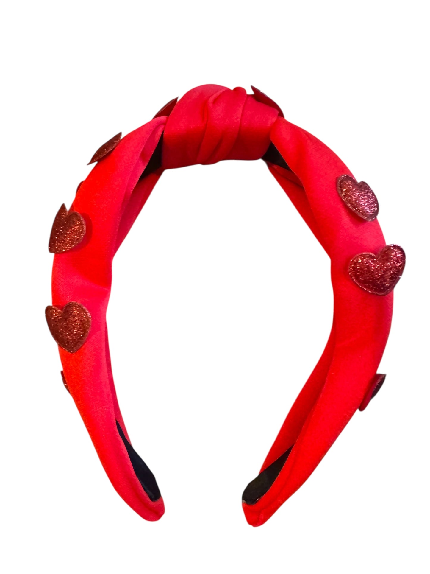 Glitter Hearts Tie Knot Headband - Valentine's Day Headband for Girls