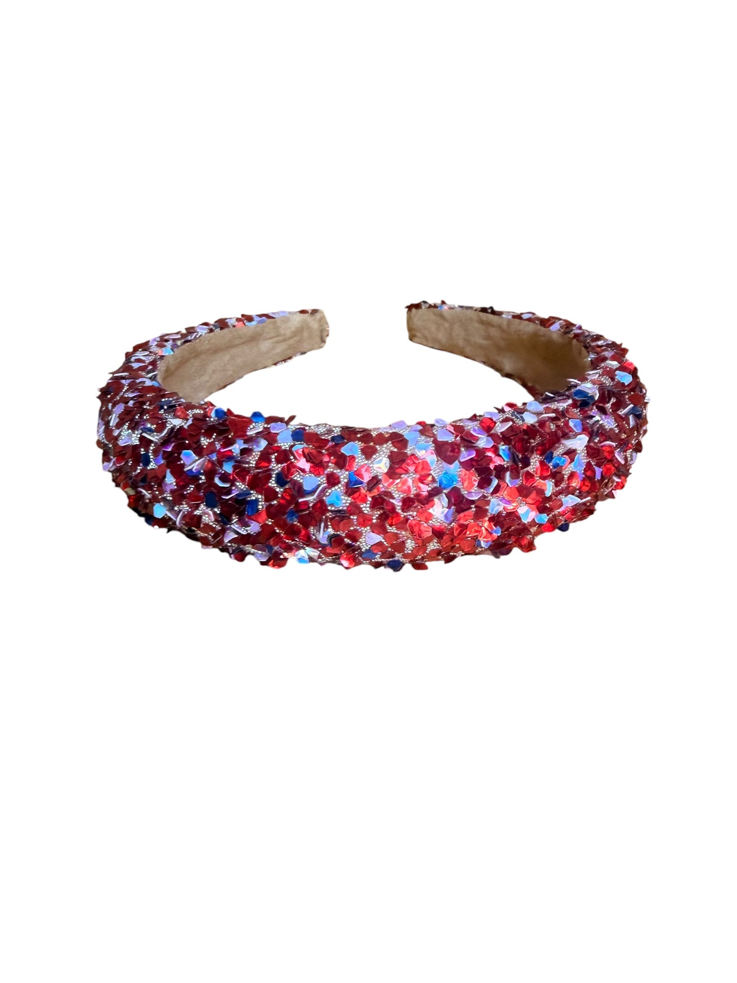 Patriotic Glitter Headband for Girls – Red White & Blue 4th of July Hair Accessory