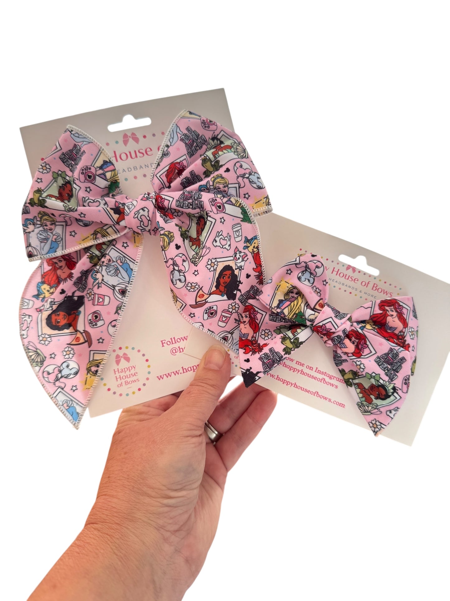 Pink Princesses Hair Bows for Little Girls