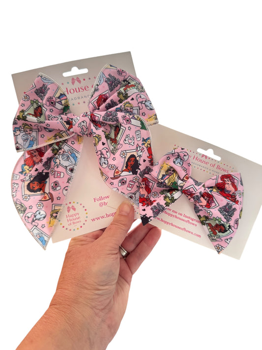 Pink Princesses Hair Bows for Little Girls
