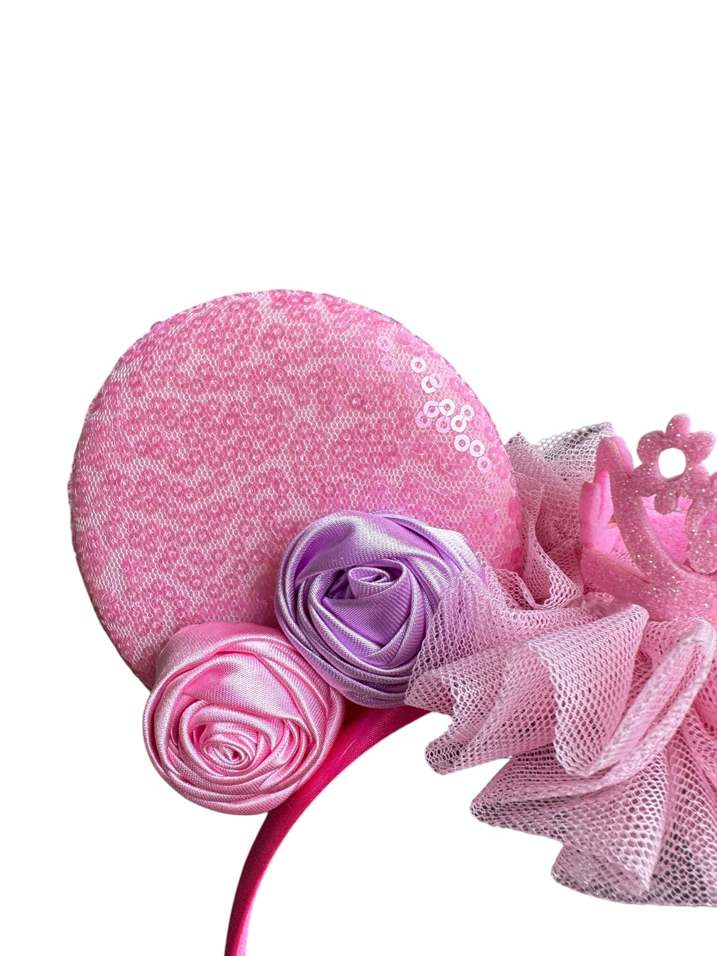 Pink and Purple Crown Princess Mouse Ear Headbands