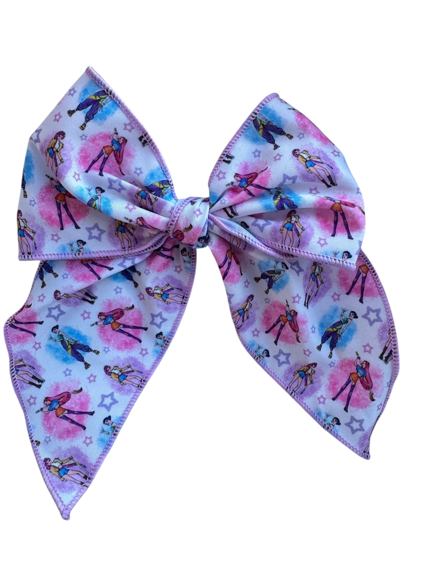 White K-Pop Hair Bows for Little Girls