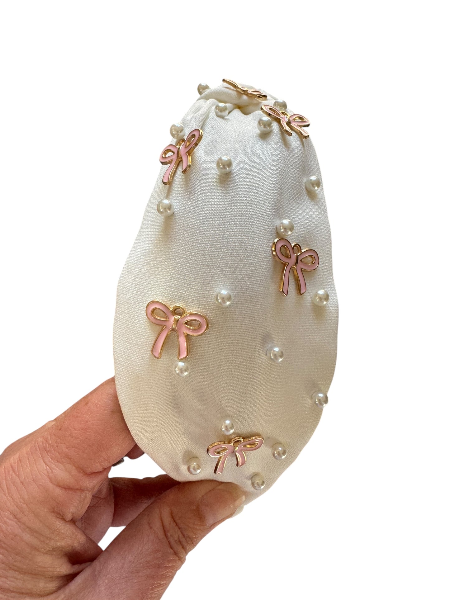 *Bow Pearl Rhinestone Headband