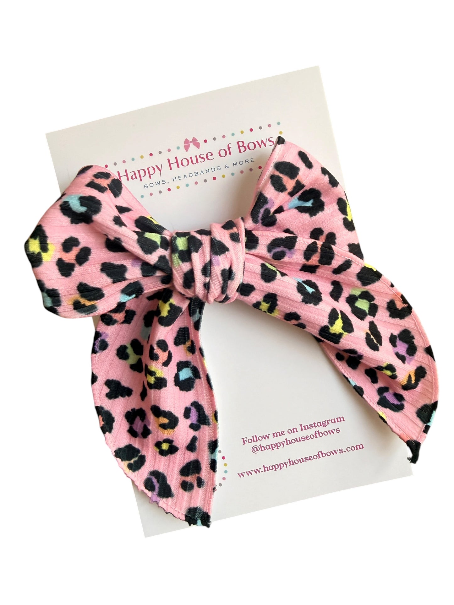 Hot Pink Leopard Print Hair Bow – Girls Hair Bow with Alligator Clip