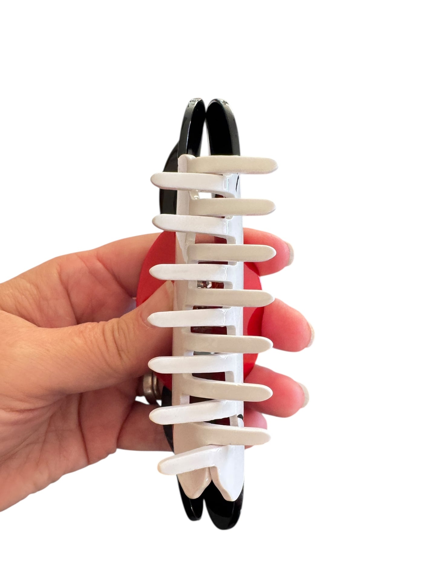 Holiday Santa Mouse Ear Claw Clip - Christmas Hair Clip for Girls & Women