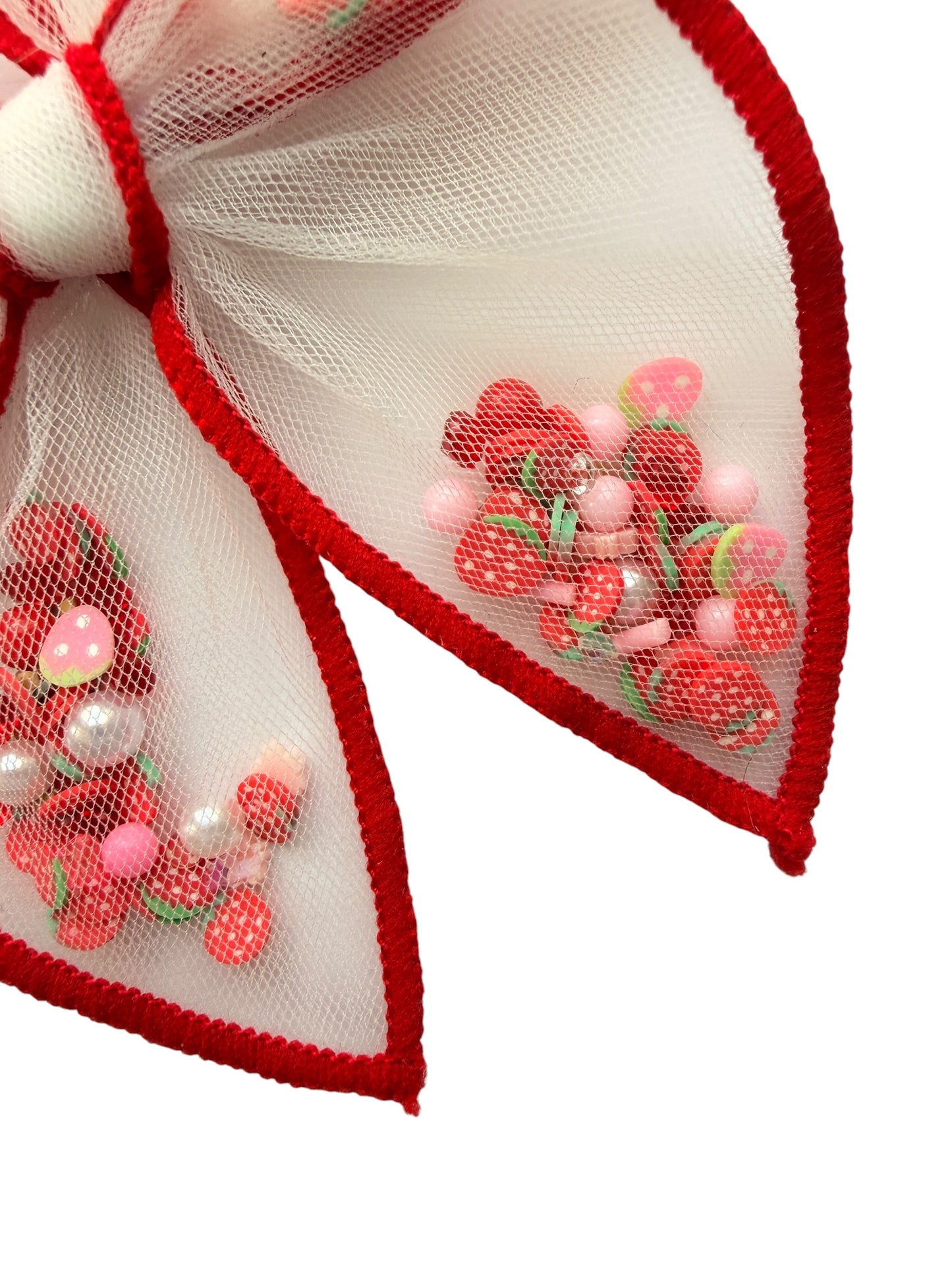 Red Strawberry Shaker Hair Bows