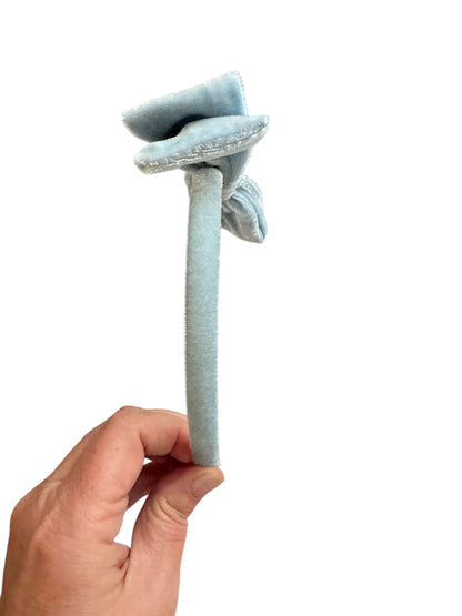 Velvet Bow Headband with Sequin Flowers - Girls & Women Hair Accessory