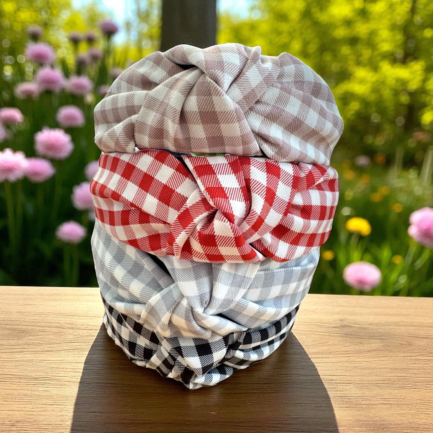 Gingham Headbands| Knotted Headband for Kids & Adults