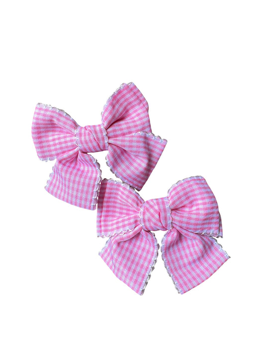 Gingham Pigtail Hair Bows | Everyday Bows for Kids & Toddlers