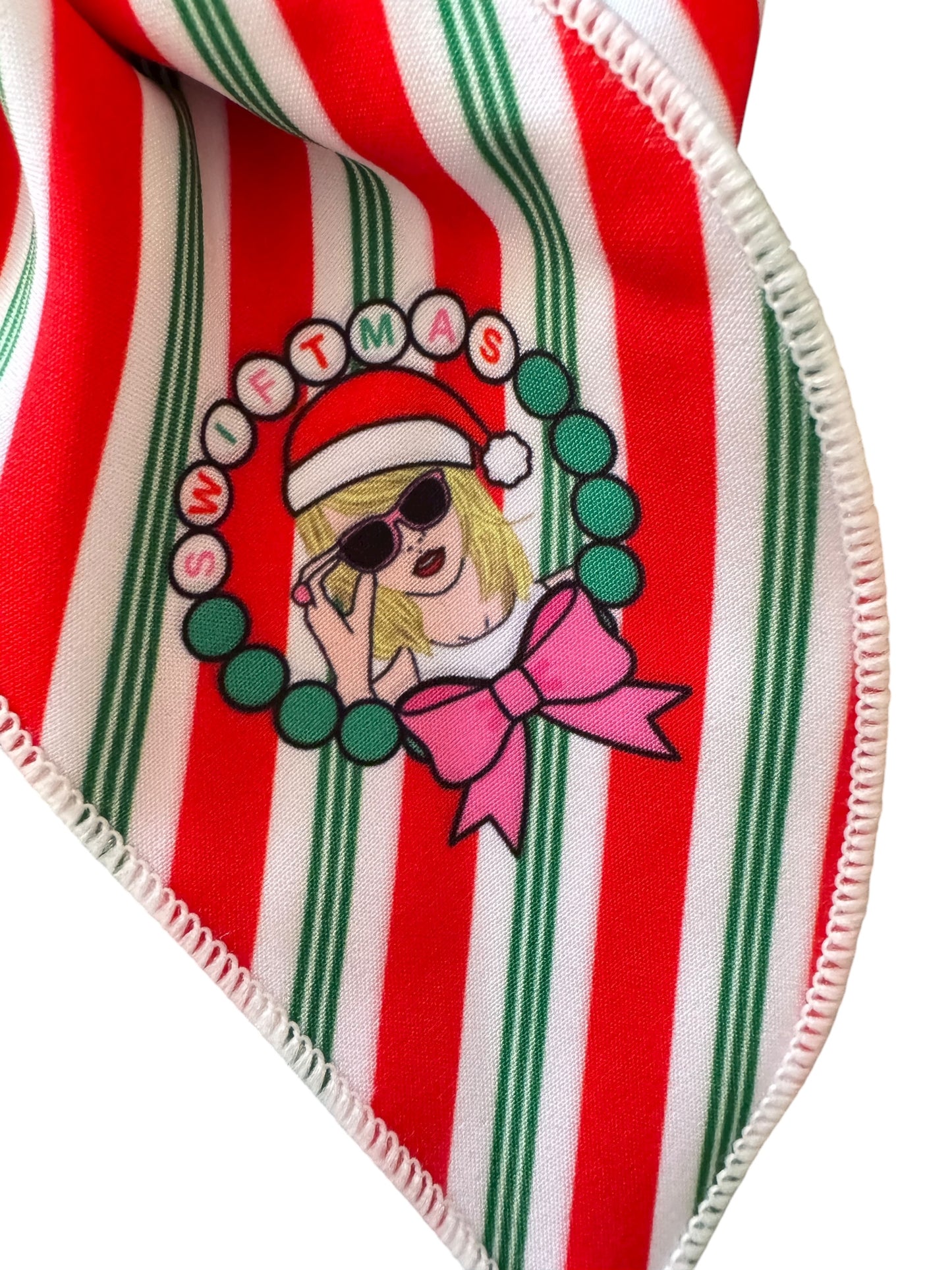 Striped Swiftmas Hair Bows - TS Christmas Hair Bows