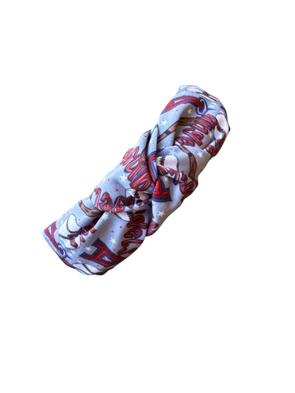 Angel Baseball Tie Knot Headband for Girls Knotted Game Day Accessory