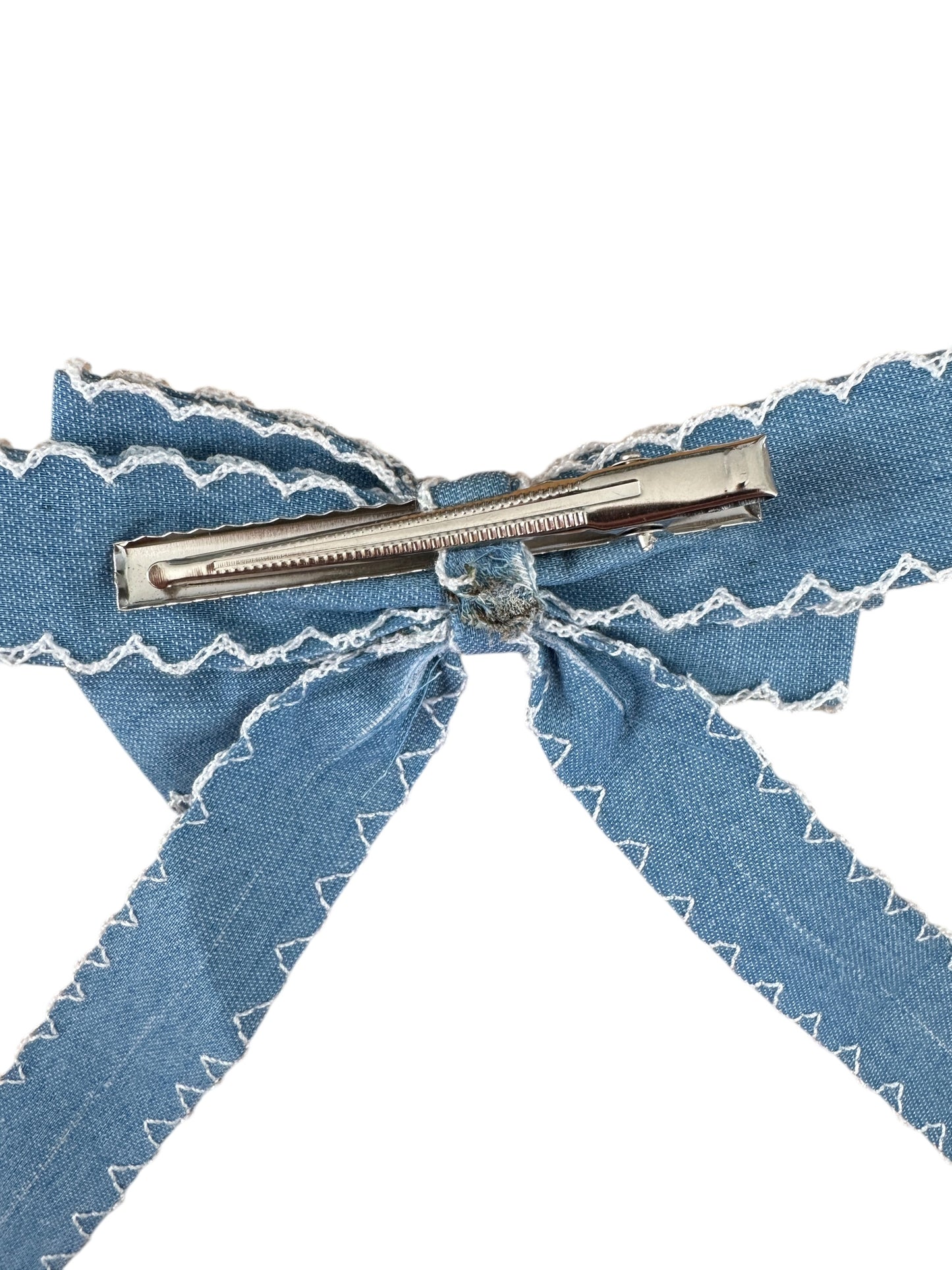 *Denim Long Tail Hair Bow