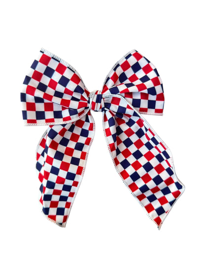 *Red & Blue Checkered Hair Bows