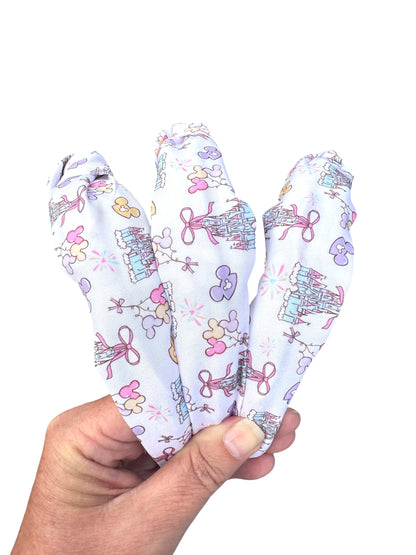 White Castle Knotted Headbands for Girls
