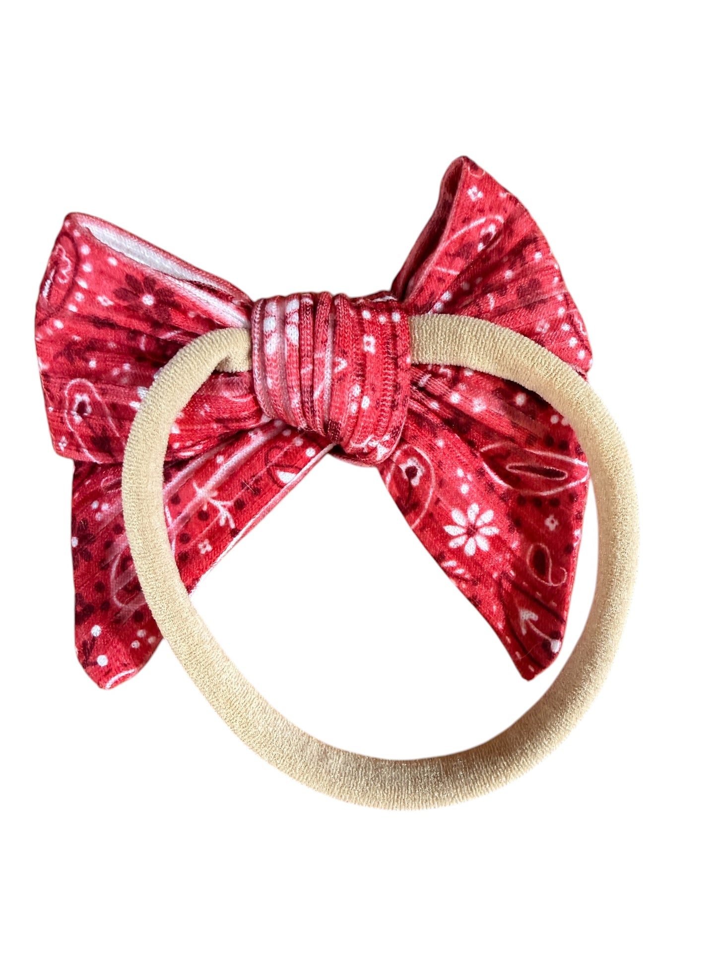 Red Bandana Hair Bows for Little Girls