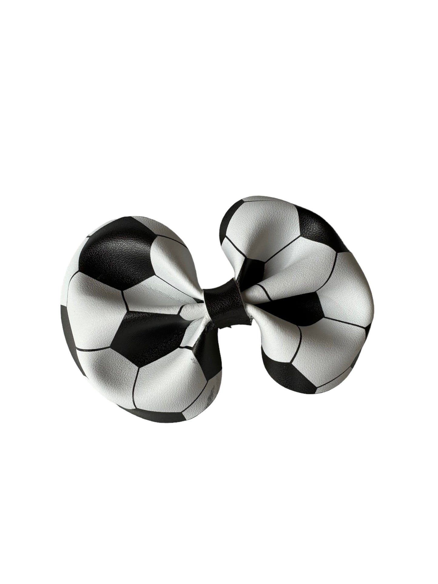 *Soccer Faux Leather Hair Bows