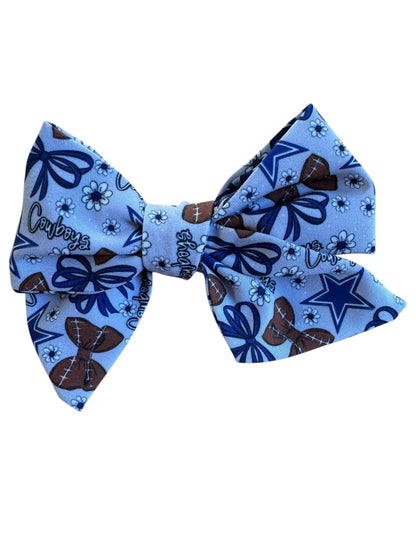 Cowboys Hair Bows – Football Bow Hair Bows for Game Day