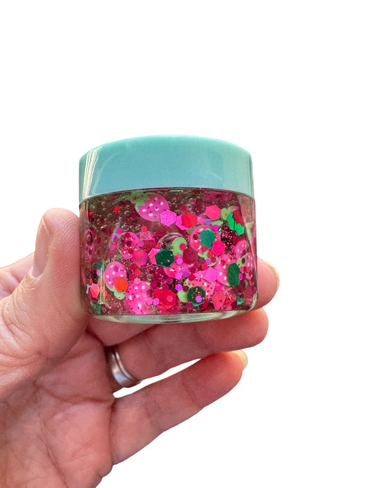 Pink Strawberry Glitter Hair & Body Gel | Sparkle Glitter Gel for Kids & Teens
