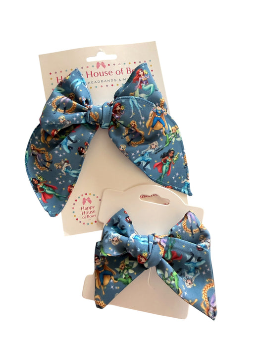 Superhero Princess Hair Bows for Girls
