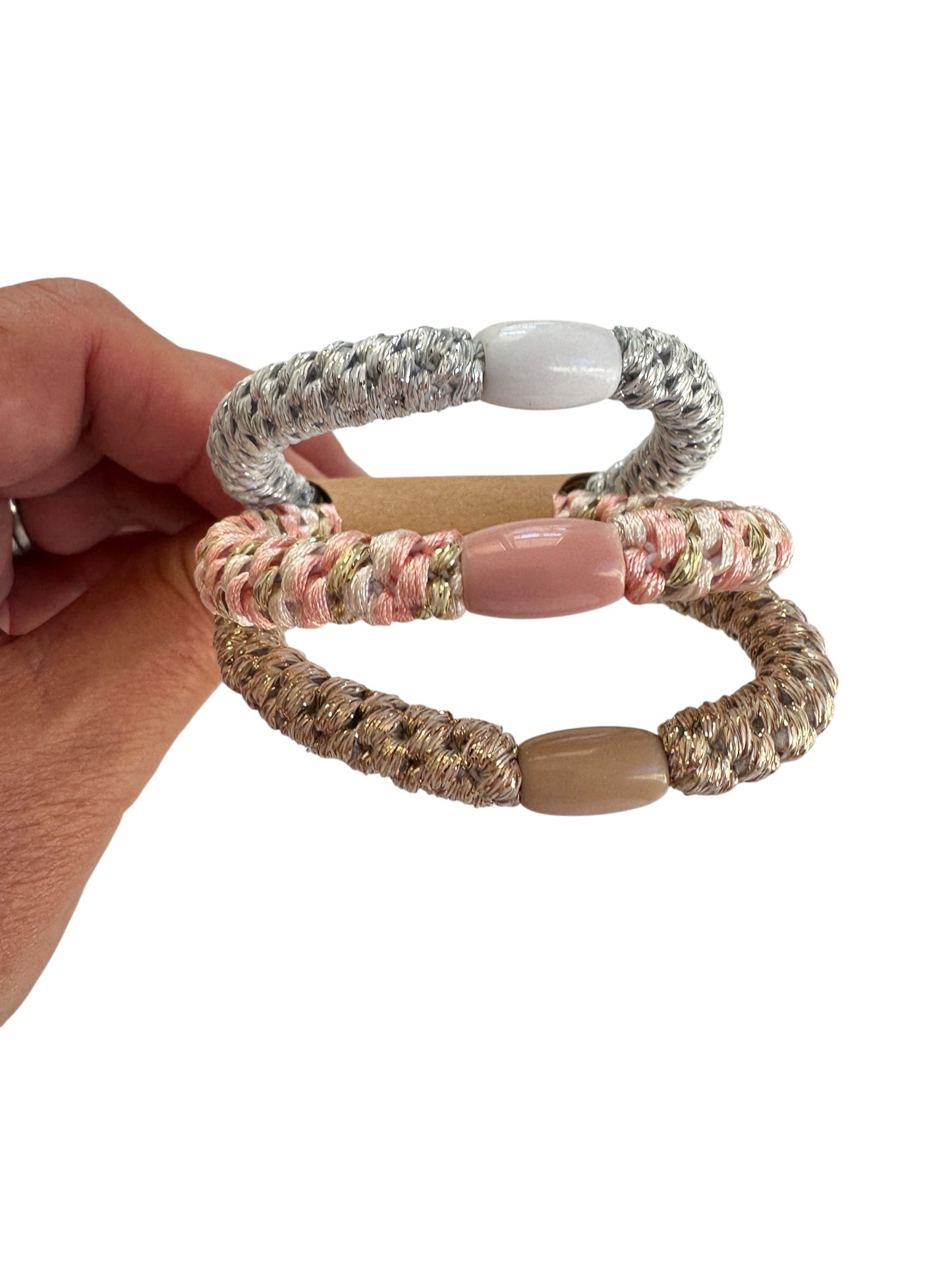 Braided Hair Ties for Girls & Women – No-Crease Elastic Ponytail Holders (Set of 3)