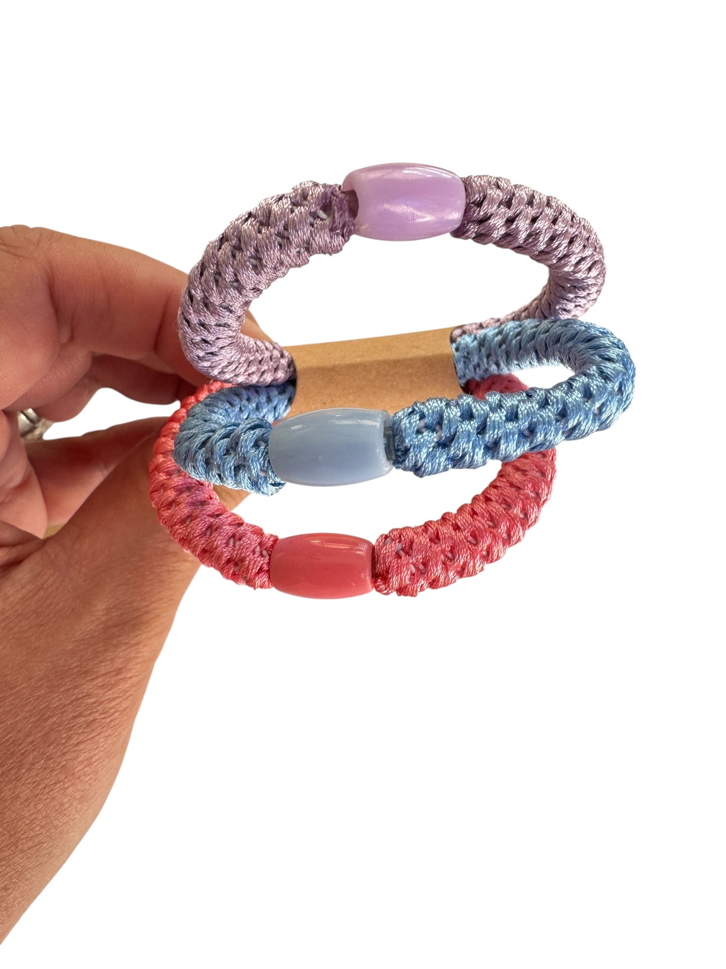 Braided Hair Ties for Girls & Women – No-Crease Elastic Ponytail Holders (Set of 3)