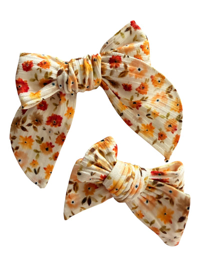 Fall Floral Hair Bows for Girls – Autumn Bow & Headband
