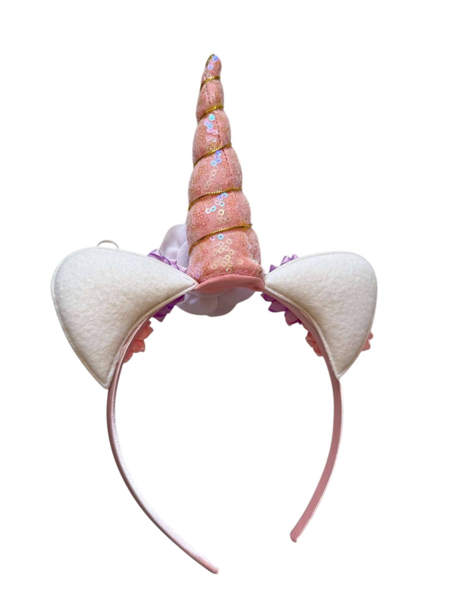 Unicorn Headband for Girls - Purple Pink Flower Headband for Kids