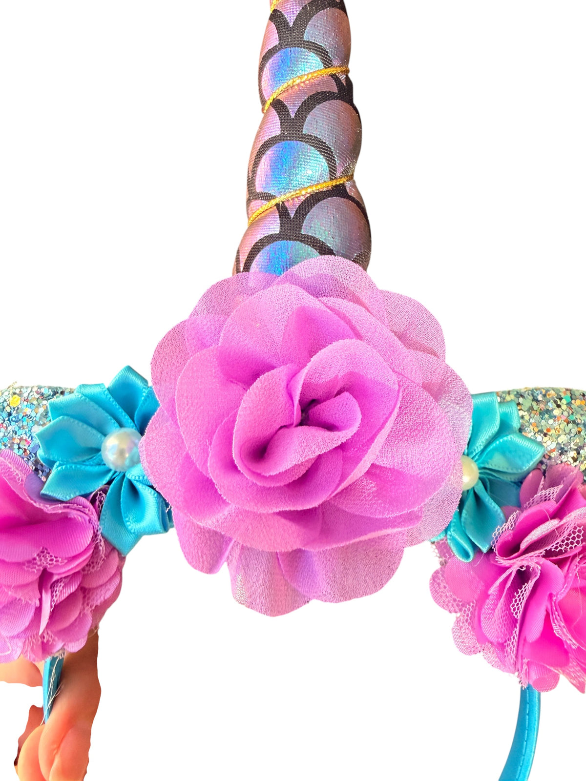 Purple Mermaid Unicorn Headband for Girls | Iridescent Horn Hair Accessory