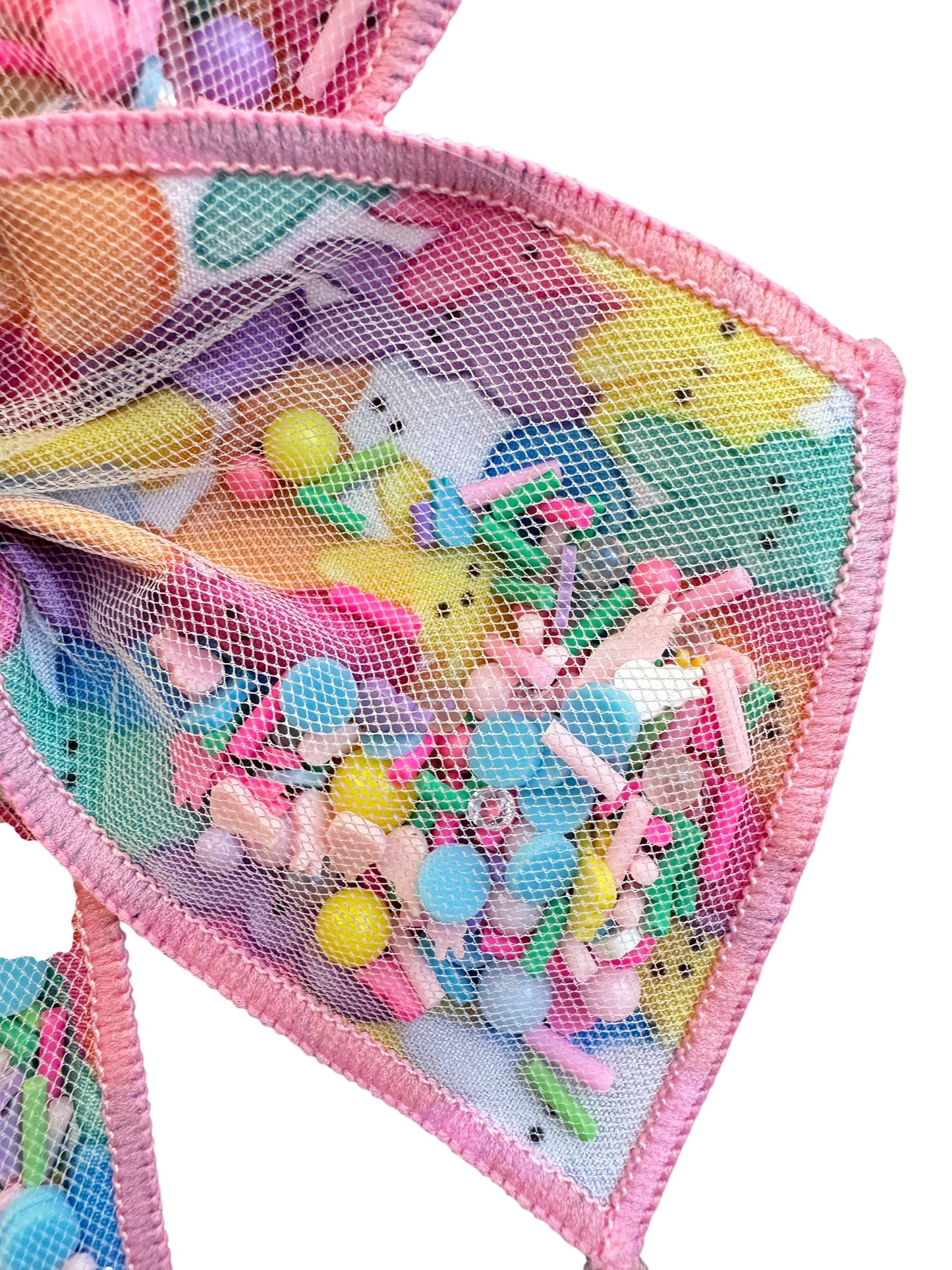 Easter Bunny Shaker Hair Bow for Girls - Pink Confetti Alligator Clip