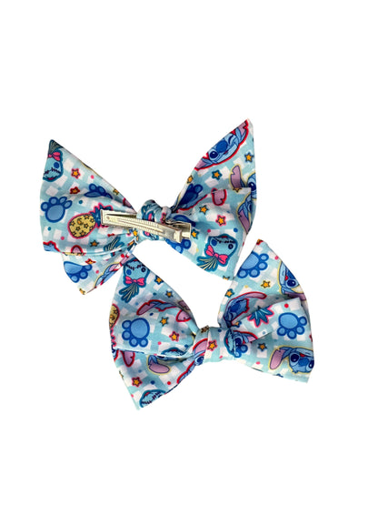 Pineapple Stitch Hair Bows for Girls - Hawaiian Character Alligator Clip Bows