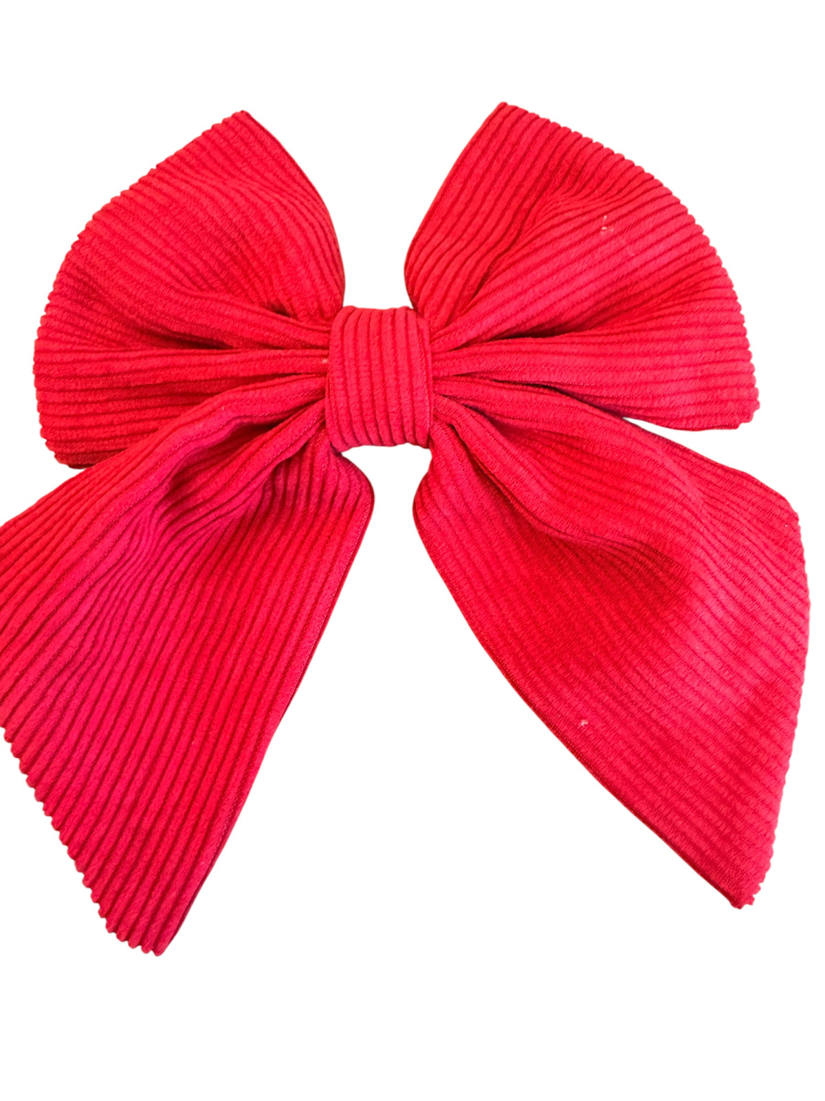 Ribbed Corduroy Sailor Hair Bow for Girls – Navy & Red
