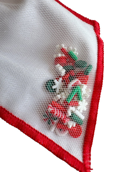 Snowflake Shaker Hair Bow with Red Trim - Christmas Holiday Hair Accessory