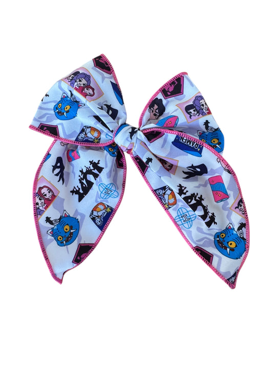 White K-Pop Ramen Hair Bows for Little Girls