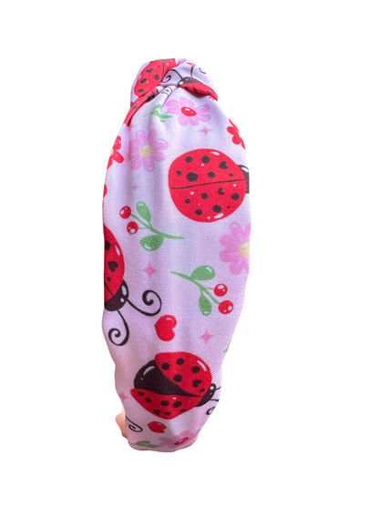 Ladybug Tie Knot Headband for Girls - Spring Headband