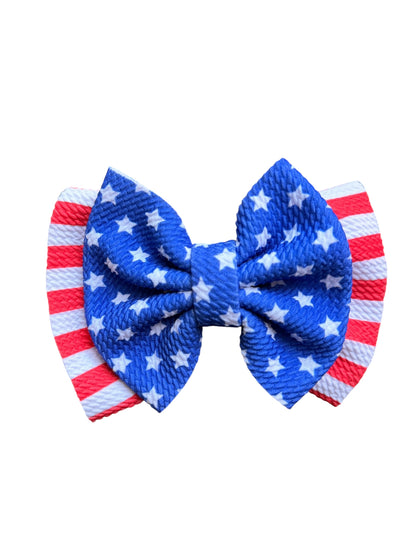 Patriotic Liverpool Hair Bow | Stars & Stripes| 4th of July