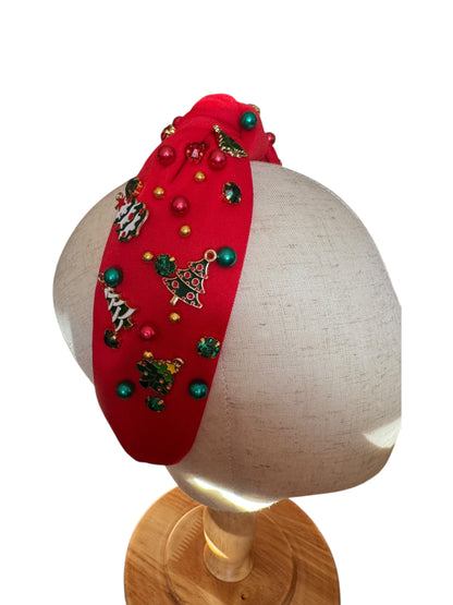 Rhinestone Christmas Tree Holiday Headband - Festive Holiday Hair Accessories for Girls & Women