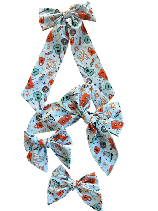 Mint Showgirl Hair Bows - Concert & Everyday Fan Accessories