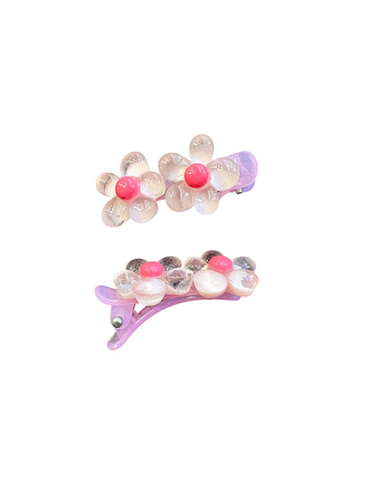Baby Flower Hair Clips - Spring Snap Clips for Toddlers & Babies