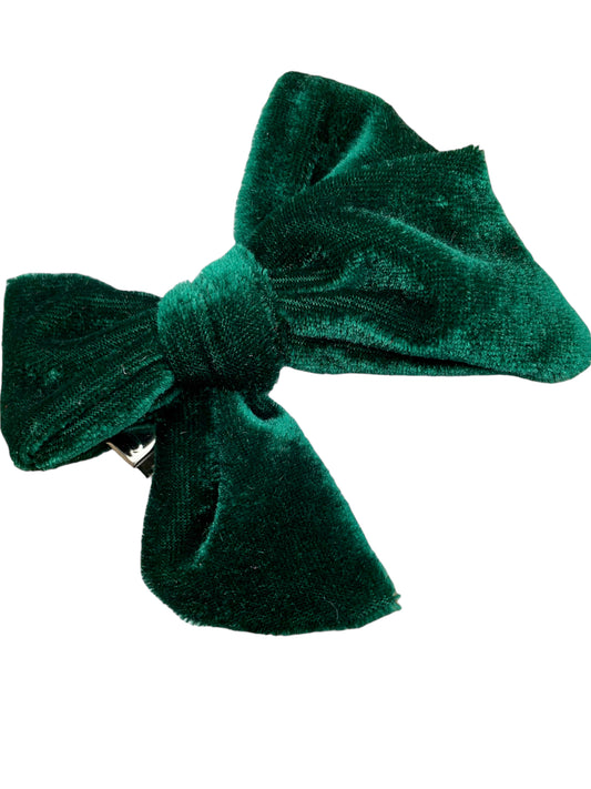 *Green Velvet Hair Bows