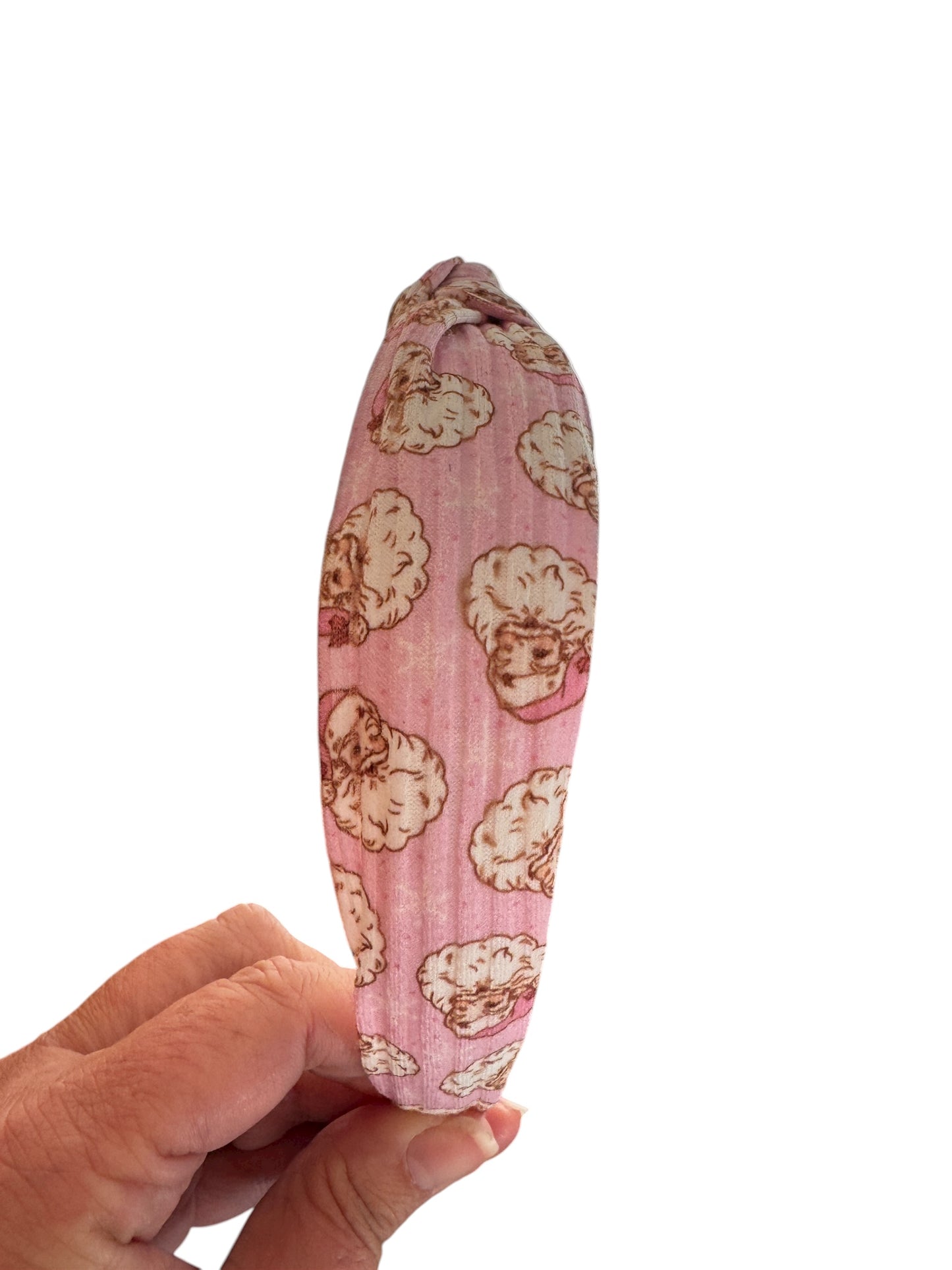 Vintage Pink Santa Knotted Headband - Christmas Holiday Headbands