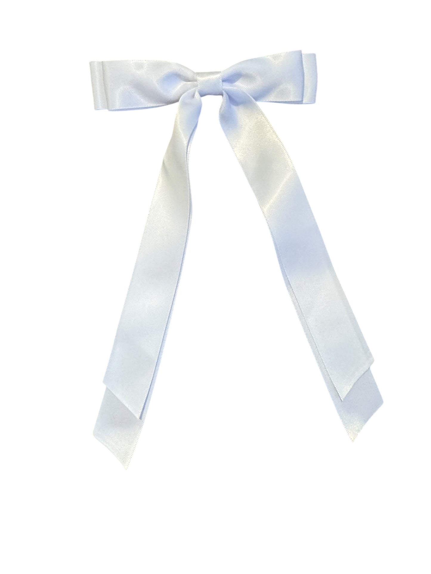 Double Streamer Satin Hair Bow - Elegant Ribbon Bow with Alligator Clip