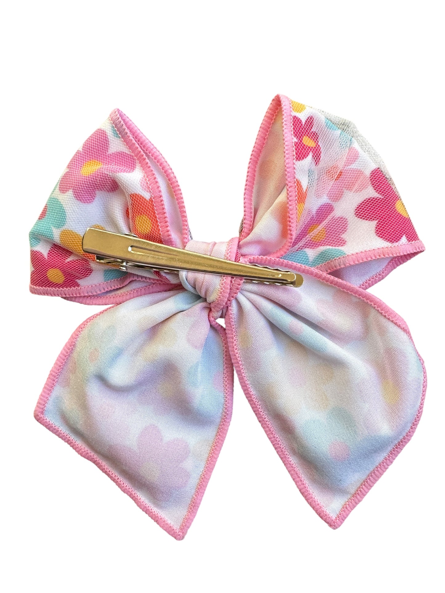Spring Flower Shaker Hair Bow for Girls - Floral Confetti Alligator Clip