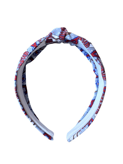 Angel Baseball Tie Knot Headband for Girls Knotted Game Day Accessory